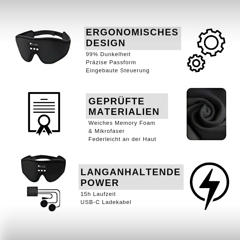 3D Schlafmaske mit Bluetooth Funktion